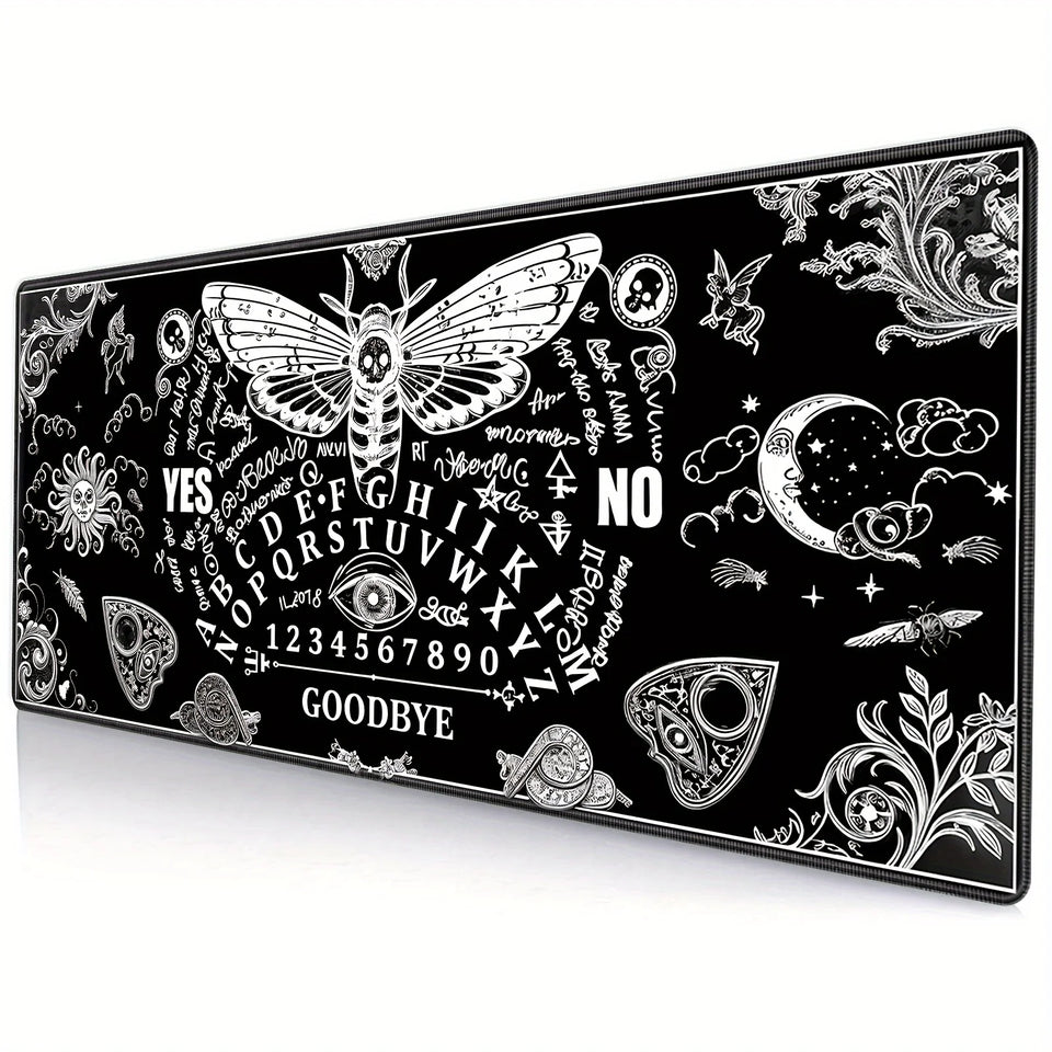 Large Mysterious Ghost Gothic Gaming Mouse Pad Black Anti Slip Rubber Desktop Accessories Mouse Mat Rug Desk Organizer Playmat