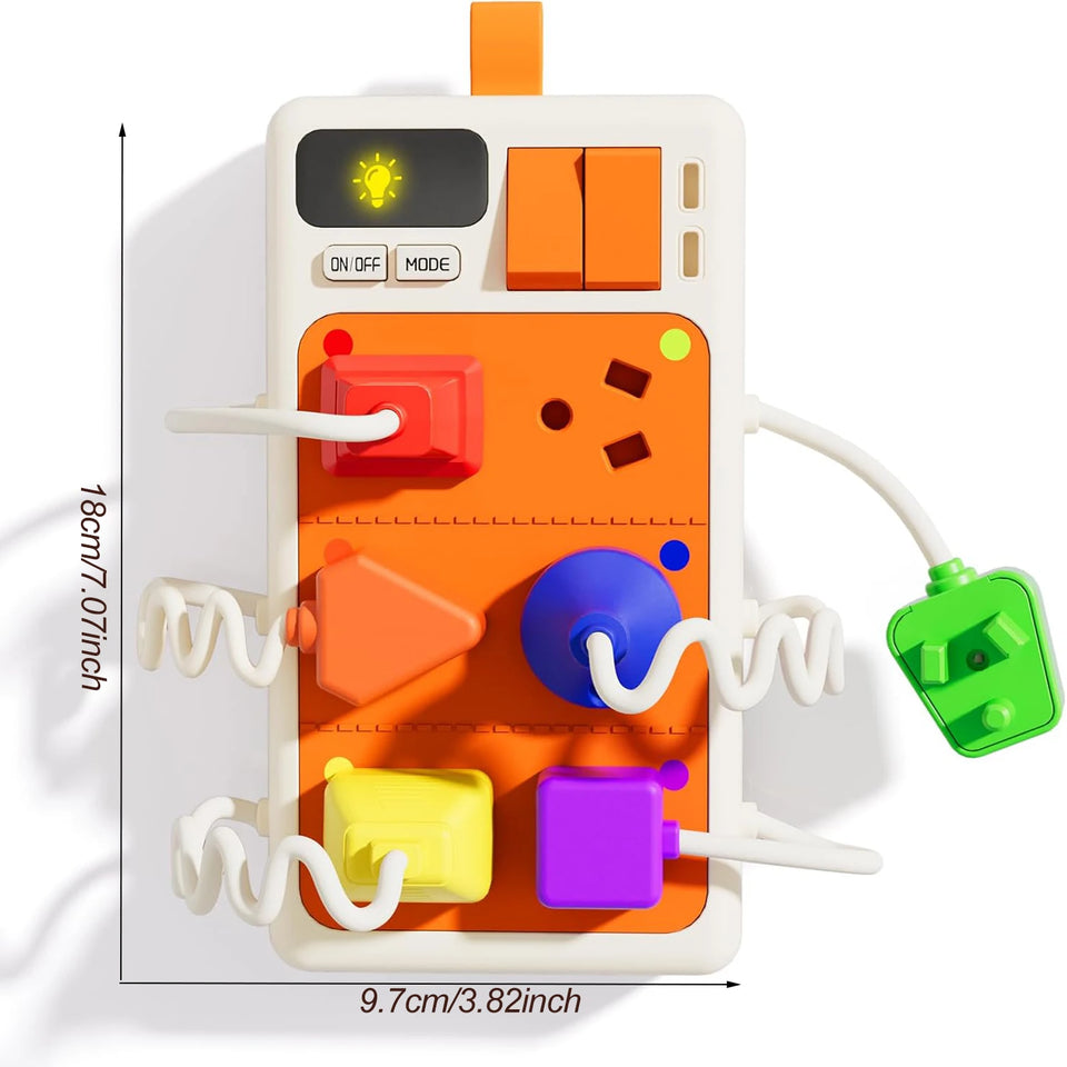 Montessori Early Educational Toys Sensory Plug Outlet for Toddlers Busy Board with Light & Sounds Airplane Car Travel Toys Gift