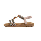 Women's sandals summer bohemian one line elegant slimming anti slip comfortable daily vacation flat beach shoes