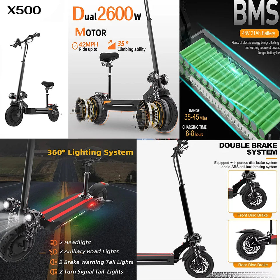 [8 models]10/11 Inch 48V-72V 1000W-6000W Electric Scooter 50-85km/h Fast E Scooter Off Road Electric Kick Scooter Foldable Adult