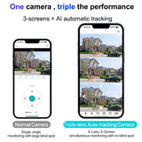 V380 Pro Solar Camera 3 Lens WiFi Security Cameras Outdoor Smart Home Solaire Power PTZ IP 15MP Night Vision CCTV Surveillance