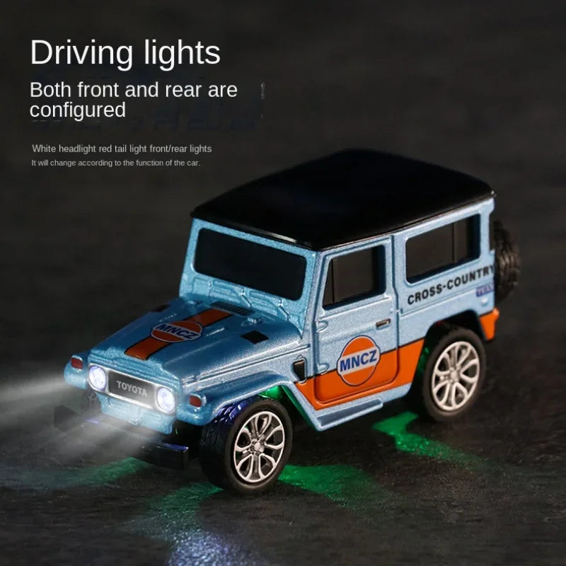 J40Small Mini Remote Control Alloy Birthday Gift Toy Car Model with Lights and Hanging Box for Boys