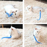 Cat Feather Toy Accessories False Birds Worm Toy with Bell Kitten Cat Toys Interactive Replacement Refill Foam Ball Training