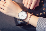 1 Set Women Leather Watches Minimalist Style 6.9mm Ultra Thin Dial Black Gift Box Adjuster Spare Strap Women's Dress Wristwatch