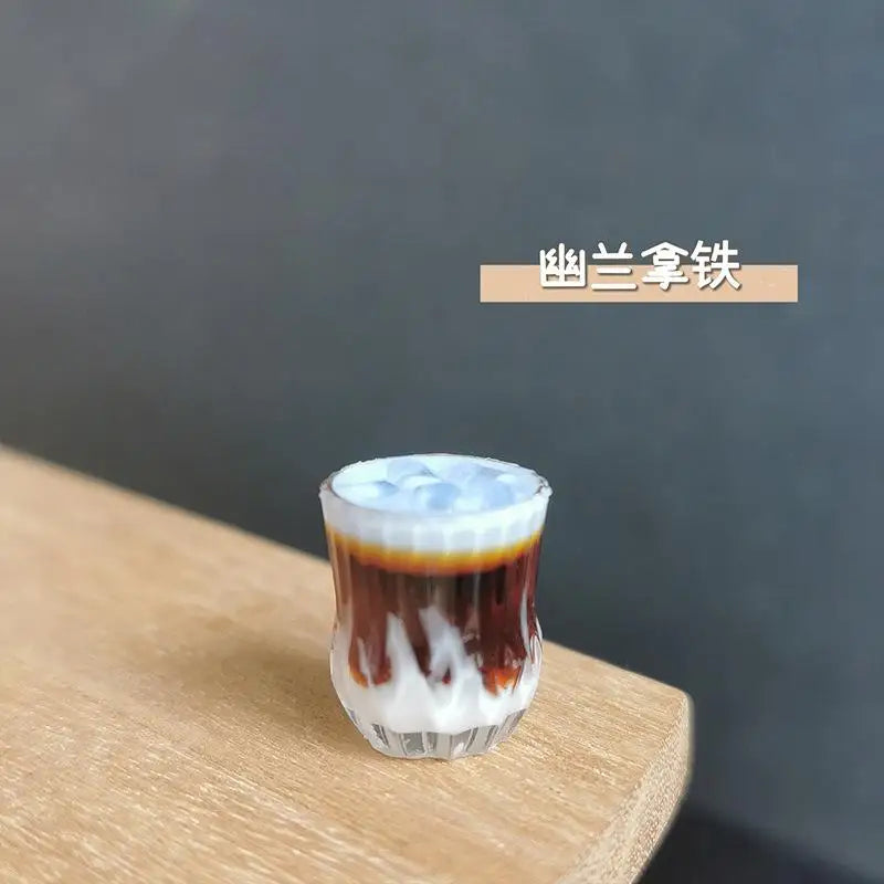 Cute Dollhouse Coffee Cup Miniature Latte Coffee Beverage Cafe Drink Model Doll House Accessories Kids Play House Toys