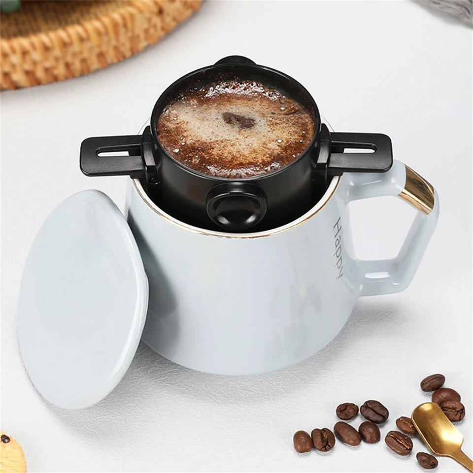 Coffee Maker Portable Pour Over Coffee Maker Set With Stainless Steel Coffee Mug Collapsible Pour Over Coffee Filter For Travel