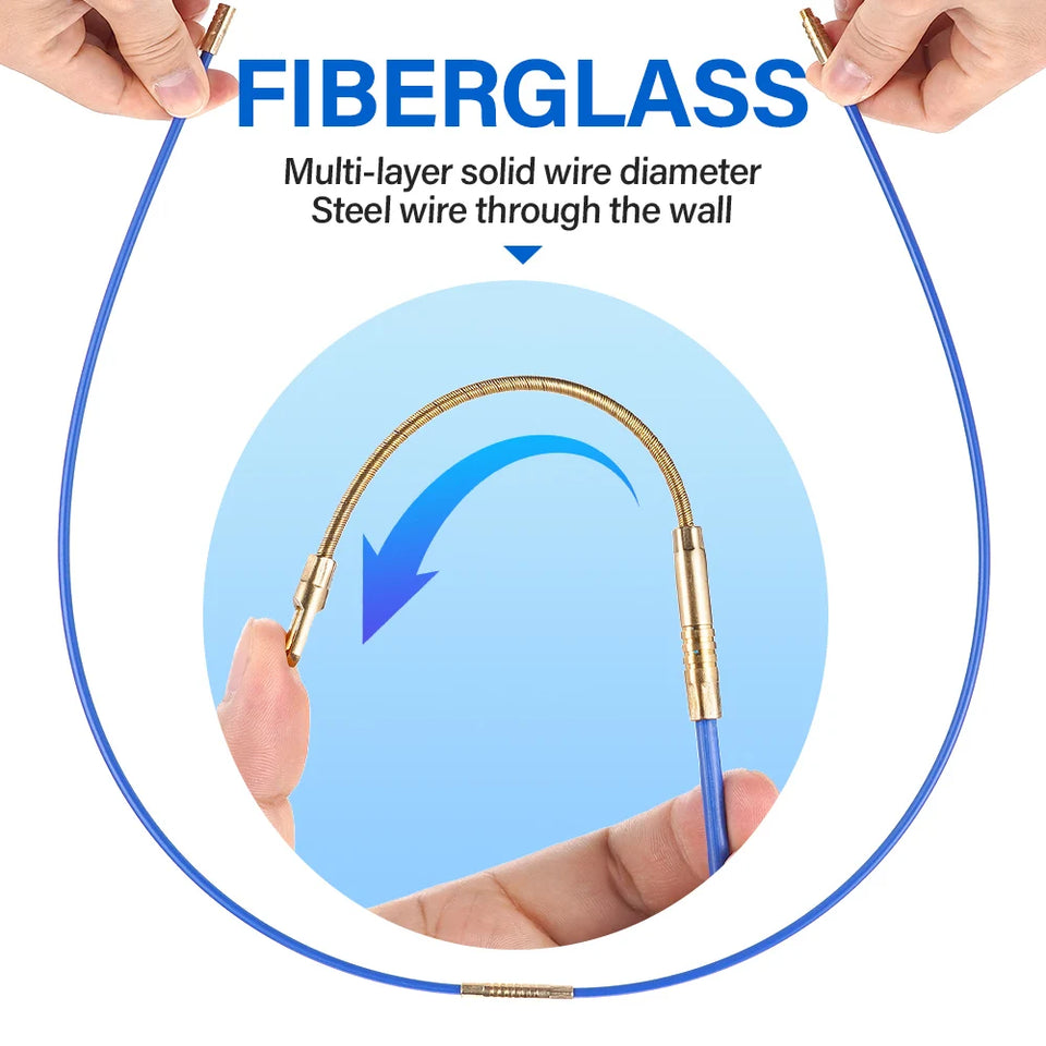 10Pcs Fiberglass Cable Push Puller Dia.4mm/3mm 33/45cm Running Cable Wire Kit Electrical Cable Wall Installing Rods Wiring Tool