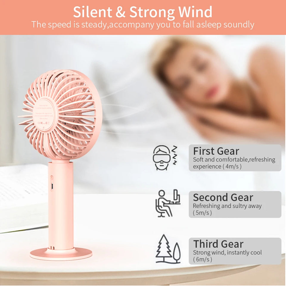 Xiaomi Summer Mini Fan Portable 3 Speed Adjustable Fans USB Rechargeable Desk Handheld Air Conditioner Cooler For Outdoor