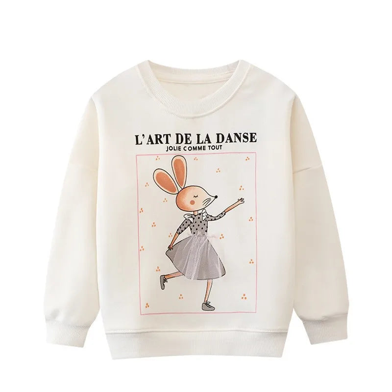 Jumping Meters 2-7T New Arrivals Girls Sweatshirts Bunny Applique Toddler Clothing Hooded Tops Autumn Spring Baby Costume