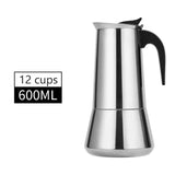 Coffee Maker Machine Moka Pot American Latte Electric Burner Italian French Press Percolator Brew Kettle Stovetop StainlessSteel