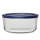 2 Pack 7 Cup Glass Food Storage Containers with SnugFit Lid Microwave Dishwasher Safe Round Kitchen Jars Healthy Durable