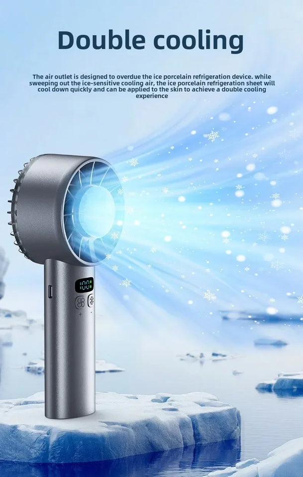2025 New Cooling Handheld Fan with Ice Pack and Silent Operation100 Portable High-Speed Fan USB Mini Fan