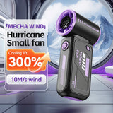2025 New High Speed Turbo Small Air Cannon Electric Fan Portable Digital Display Handheld Fan USB Charging Fan Outdoor Mini Fan