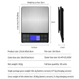Digital Kitchen Scale 0.1g High Precision 3kg/5kg/10kg Home Waterproof Stainless Steel Electronic Balance Food Weighing Scale