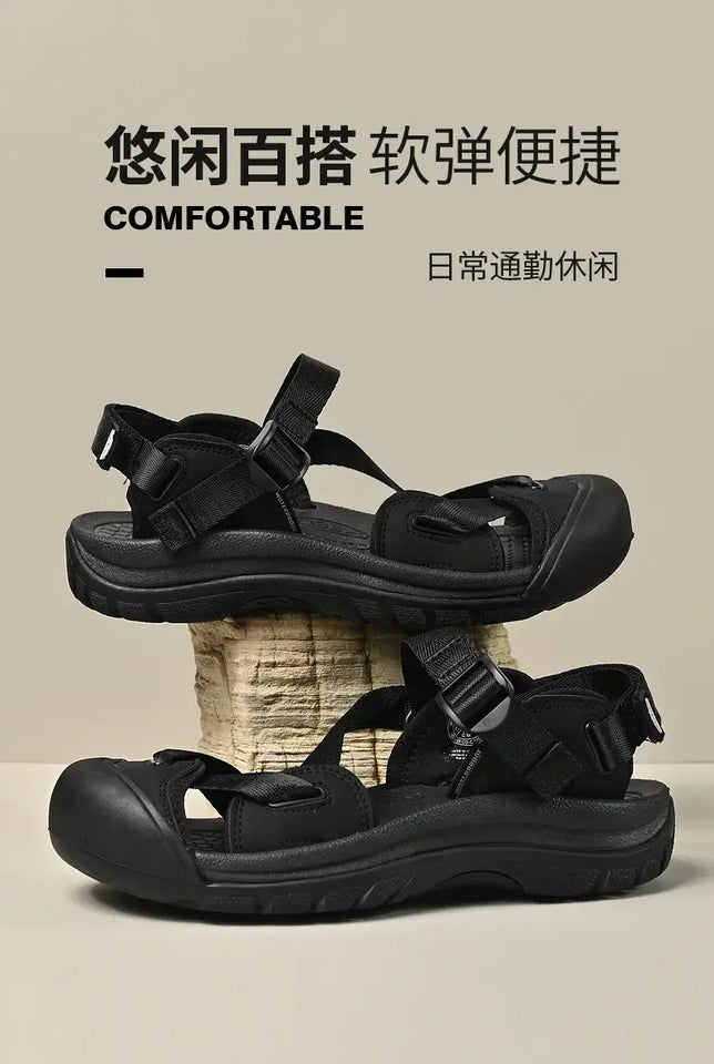 Summer New Handmade  Sandals Leisure Beach Shoes For womens  Outdoor Wading Shoes Man Breathable Casual Anti-collision Toe Flats