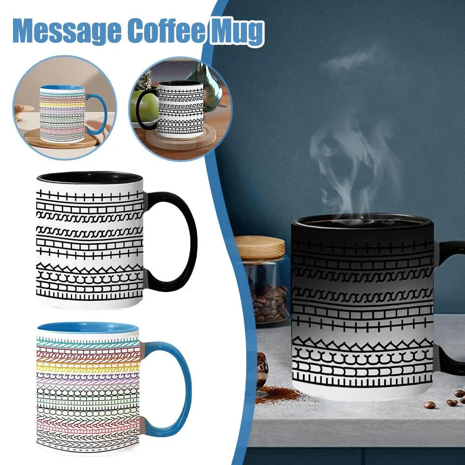 11oz Magic Mugs With Hidden Message Text - Heat Sensitive Color Changing Cup, Funny Hidden Message Coffee Mug Gifts
