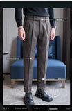 Autumn Winter Neapolitan Trousers Men with 5% Wool Fabric, Coffee Fashionable Simple & Versatile Casual Pants,pantalones Hombre