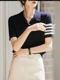 Korean Style Sweater Women's Summer New Youthful Vitality Age-reducing Polo Neck Fashionable Slimming Base Sweater Summer