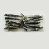 MUKUN 10pcs 60mm 2g Soft Lures Baits Fishing Lure Leurre Shad Double Color Silicone Bait T Tail