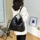 Street Retro Fashion Trend Women's Shoulder Crossbody Bag Zipper Large Capacity Travel Purse and Handbag Casual Backpack