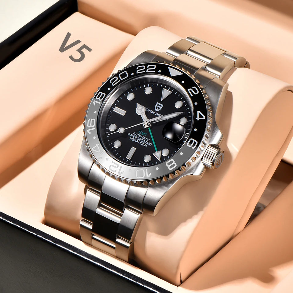 2025 PAGANI DESIGN New PD-1662 V5 Men Mechanical Watches Luxury Ceramic Bezel Automatic Watch 100M Waterproof GMT Watch for Men
