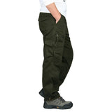 Camping Hiking Pants Men Cargo   Cotton Overalls Straight  Trousers Multi-Pocket Baggy  Slacks Pants