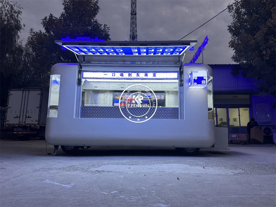 Food Trailer Mobile Fast Food Trailer Flower Shop Ice Cream Cart Juice Coffee Kiosk Fully Equipped