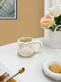 Bow Ceramic Coffee Cup Cute Handmade Ins Style Mug Drinking Water Afternoon Tea Gift Decoration Summer Dopamine Girlfriend Gift
