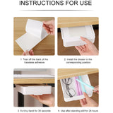 Under Desk Drawer Self-Adhesive Stationery Storage Box Multifunctional Hidden Under Desk Organizer for Home Kitchen Office Table