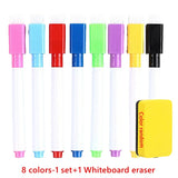 100/5Pcs Dry Erase Whiteboard Markers Set, Washable Pens with Magnetic Eraser for Office Whiteboards & Art Supplies
