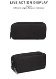 Pencil Case Large Space Storage 2 Compartment Pouch Double Side Opened Student Stationery Pen Bag Desk Organizer School Supplies