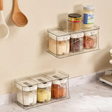 Condiments Container Seasoning Jars, Kitchen Spicy Jars with Lids and Spoons, Tea Coffee Sugar Canisters Glass Spice Box