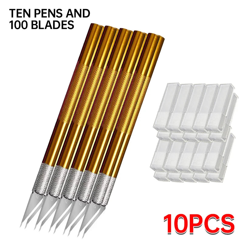 Metal Engraving Craft Knife Non-Slip Handle Gold Silver Hobby Carving Scalpel Utility Knife Art Stationery DIY Craft Supplies