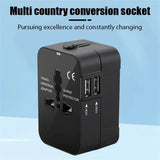 Universal Travel Adapter EU UK US AU AC Power Charger Adapter Global Conversion Plug Dual USB PD Port Travel Conversion Socket