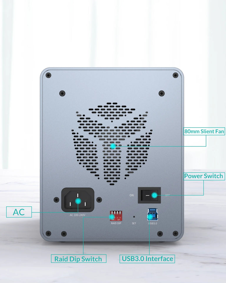 【Free Local Warehouse!】Yottamaster 150W External Hard Drive Enclosure 2.5"3.5" SATA HDD SSD Enclosure RAID Hard Drive Storage