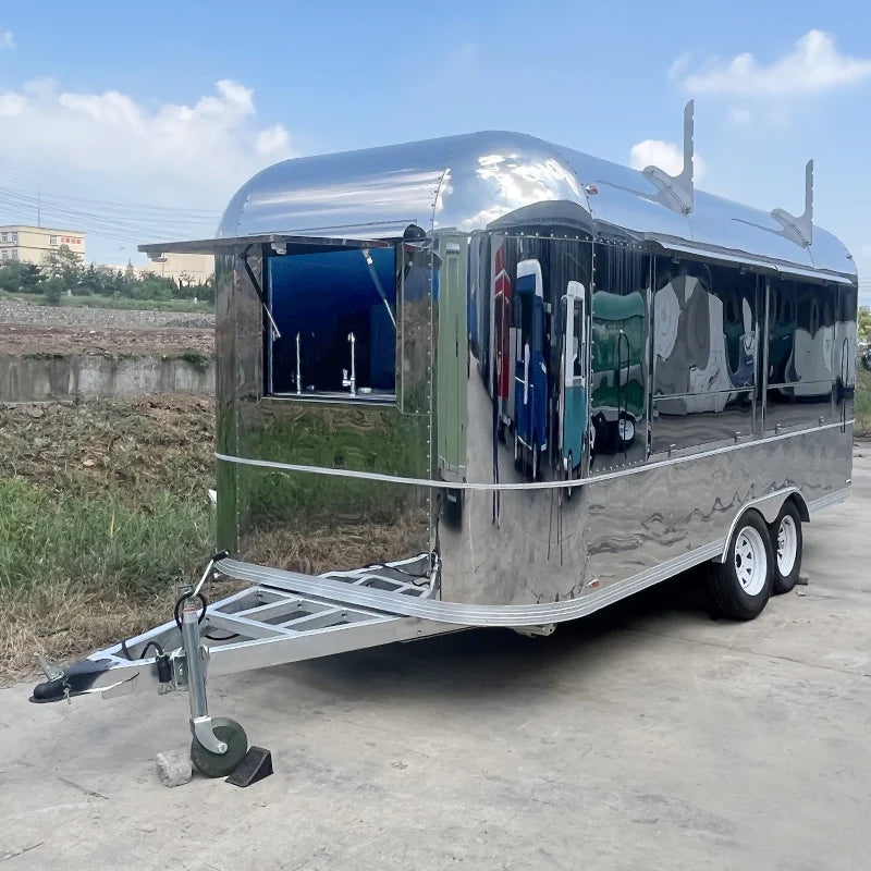 Customized Full Kitchen Food Trailer Stainless Steel Snacks Hotdogs Candies Chips Ice Cream Fast Food Truck Package