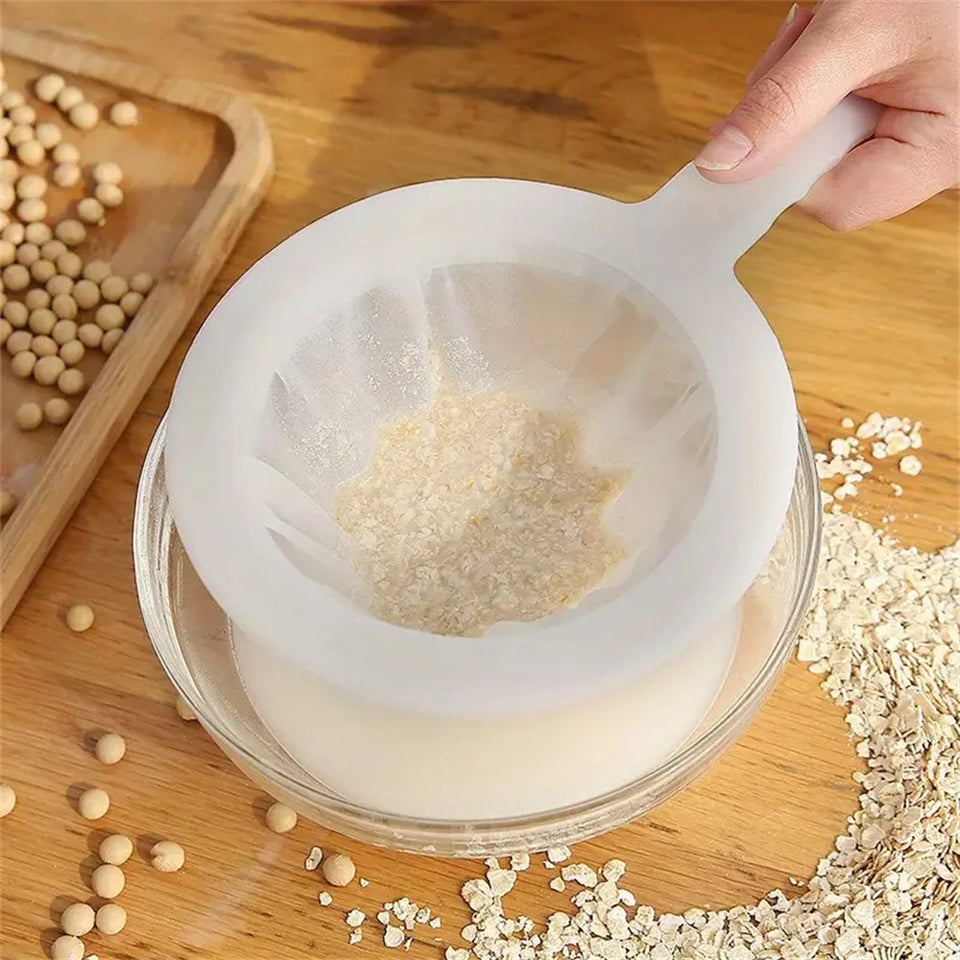 3Pcs Kitchen Ultra-Fine Nylon Mesh Strainer Soybean Milk Yogurt Juice Filter Reusable Tea Coffee Residue Filter Kitchen Fine Net