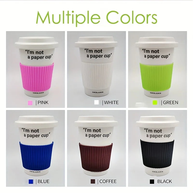 Silicone Cup Sleeve Portable Heat Insulation Coffee Cup Cover Ceramic Cup Cover Non-slip Bottle Sleeves Colored Mug Sleeve