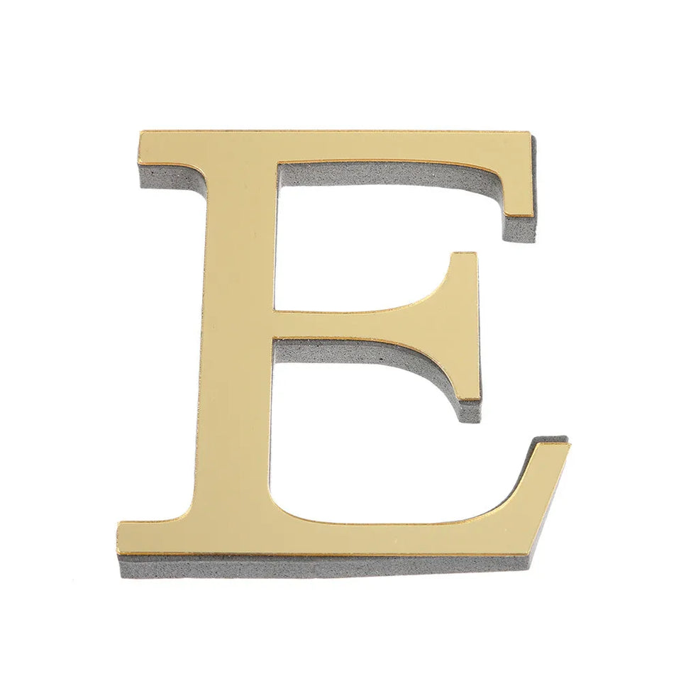 10CM 26 English Letters Wall Sticker 3D Mirror Acrylic Gold Wall Sticker Decals Self-Adhesive Home Party Decor Wall Art Mural