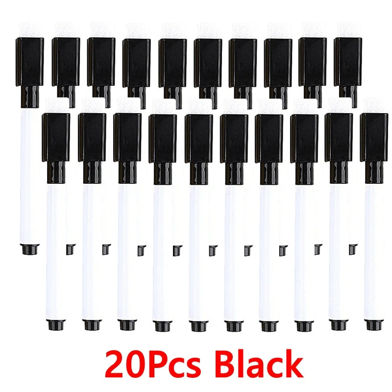 100/5Pcs Dry Erase Whiteboard Markers Set, Washable Pens with Magnetic Eraser for Office Whiteboards & Art Supplies