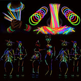 138pcs/Set Glowing Festival Party Kit - Includes 100 Glow Sticks, 12 Pairs of Neon Glasses, 20 Finger Lights, 6 Headbands, Chris