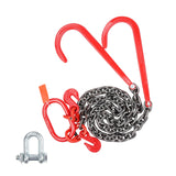 SucceBuy G80 V Bridle Chain Towing Chain Bridle with 15" J Hooks & Grab Hooks Transport Tow Chains for Flatbed Trailer Wrecker