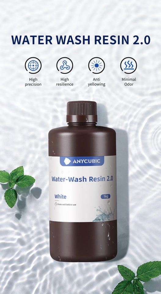 ANYCUBIC Water-Wash Resin 3kg High Precision Low Odor Low Viscosity 3D Printing Standard Photopolymer For LCD 3D Printer