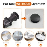 Stainless Steel Bathroom Sink Drain Stopper Without Overflow Fit Lavatory Vanity Vessel Sink Pop Up Drain Assembly Brass Cover