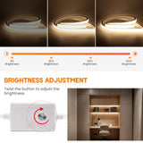 Dimmable COB LED Strip Light 220V Ra90 Waterproof 288LEDs/m Smart LED Neon Strips Flexible Ribbon Remote/Bluetooth/Wifi Control