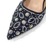 Elegant And Sexy Golden Color High Heels Shoes And Bag With Rhinestone Embellished Toe Is Comfortable Women's Shoes For Party