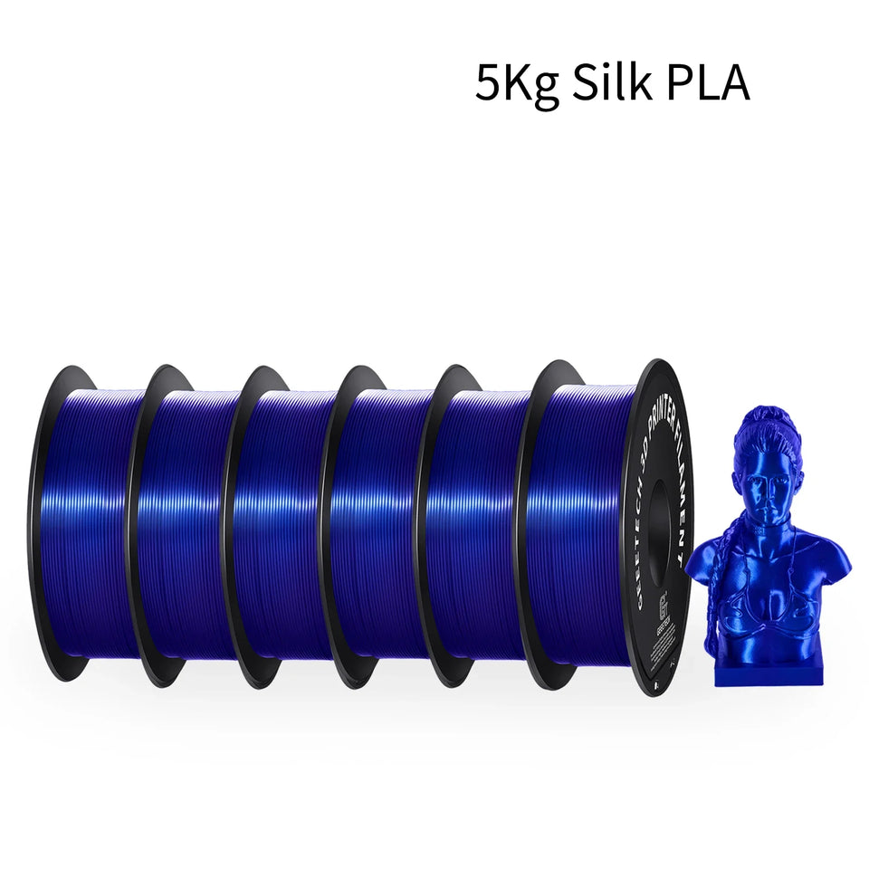GEEETECH 5 rolls 3D Silk PLA Filament 1Kg/roll 1.75mm Spool Wire For 3D Printer Material,Safety, Vacuum packaging, special color