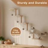 5 Step Wooden Cat Climbing Frame Wall Mounted DIY Cat Ladder Climbing Shelf Wall Steps Shelve for Sleeping Playing Cat Furniture