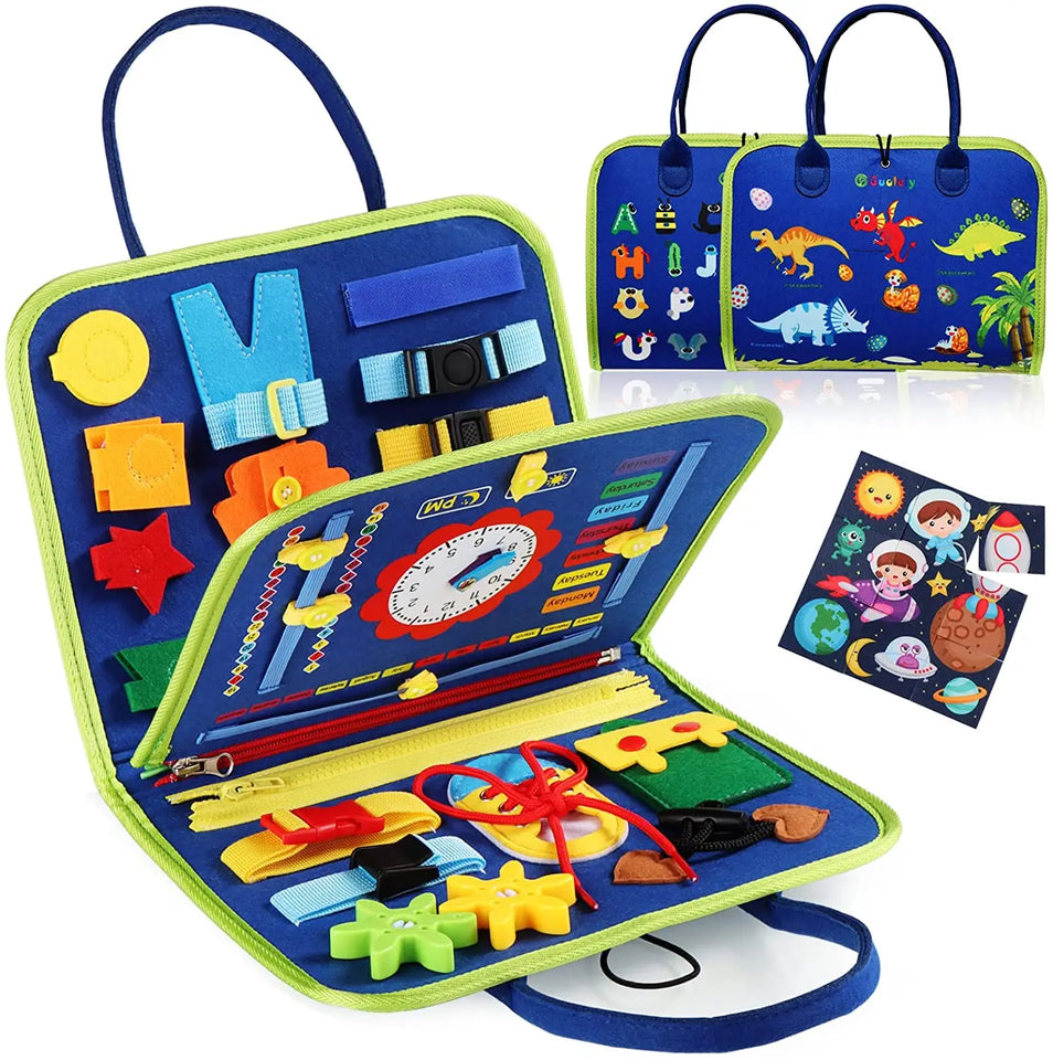 Montessori Toddler Busy Board,Autism Sensory Toys，Educational Activity Motor Skills Baby, Life Skills Learning Toys for Kids