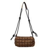 Stylish Women Quilted Cloud Bag with Braided Rope Strap Soft Shoulder Bag Perfect for Daily Use and Casual Outings